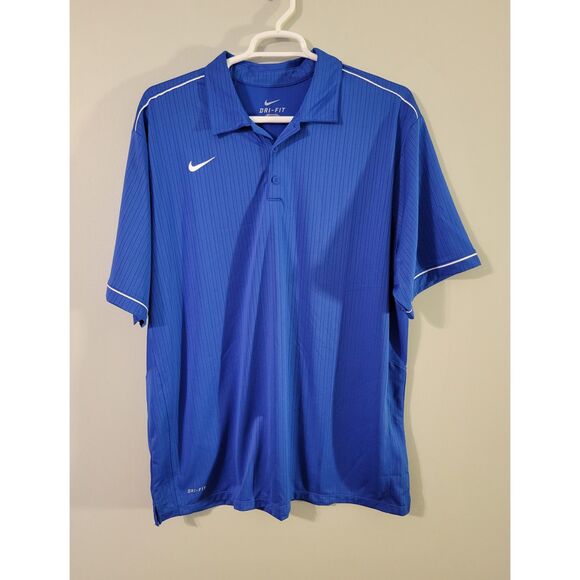 Nike Mens Dri-Fit Short Sleeve Polo Shirt Golf Royal Blue XXL - Picture 1 of 6